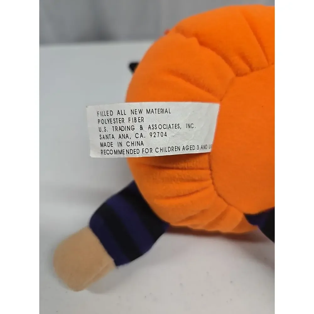 Toy Hut Vintage Halloween Witch Pumpkin Jack O Lantern Plush Stuffed Toy 6 Inch